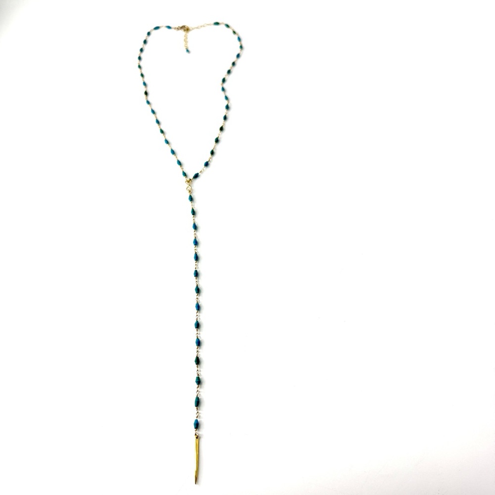 Turquoise Y Infinity Necklace